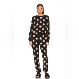 Chaser: Rainbow Star Pullover in Wash Black EUC